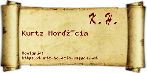 Kurtz Horácia névjegykártya